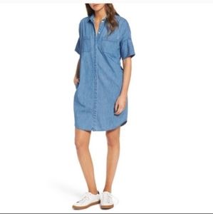 Madewell Denim Courier Shirt Dress Sz M 100 Cotton